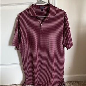 Peter Millar Men’s Striped Polo Shirt - Burgundy